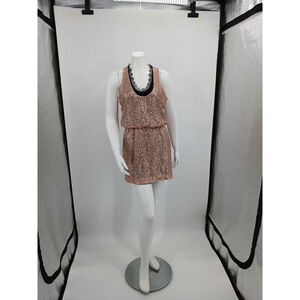 Robert Rodriguez Peekaboo Sequined Blouson Mini in Rose Gold Dress 4 Club Party